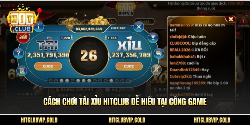 Cách chơi tài xỉu Hitclub dễ hiểu tại cổng game