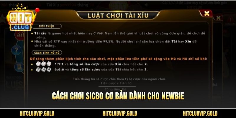 Cách chơi Sicbo cơ bản dành cho newbie