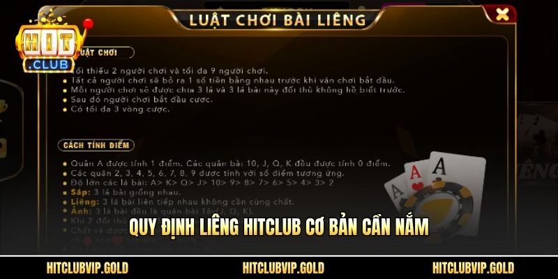 Quy định Liêng HITCLUB cơ bản cần nắm