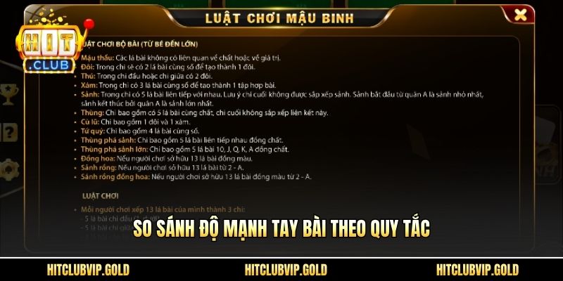 So sánh độ mạnh tay bài theo quy tắc