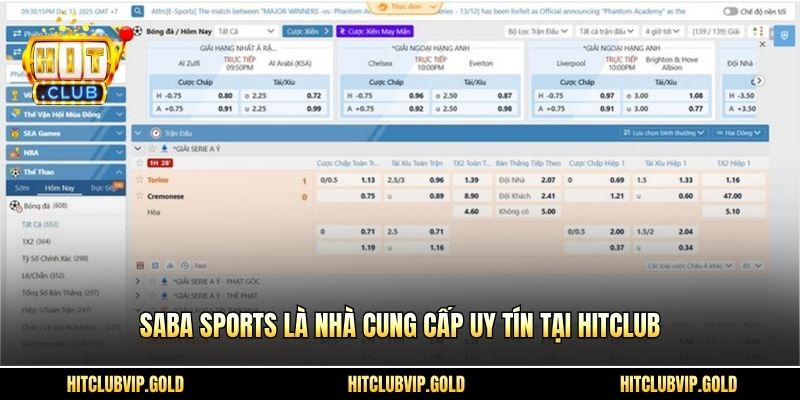 SABA Sports là nhà cung cấp uy tín tại HITCLUB