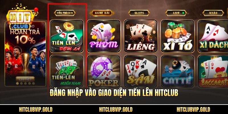 Đăng nhập vào giao diện Tiến Lên HITCLUB