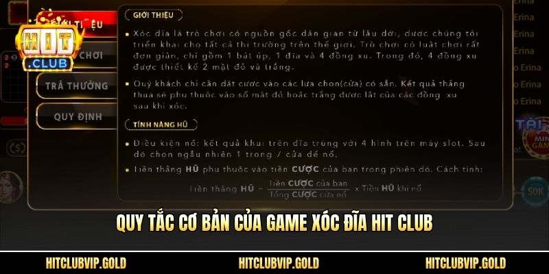 Quy tắc cơ bản của game Xóc Đĩa HIT CLUB